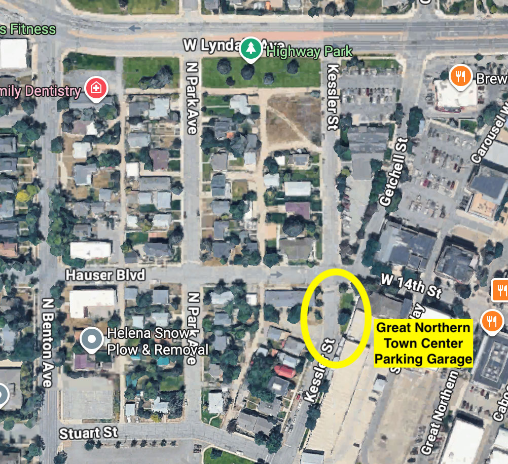 Map showing the Great Northern Town Center shuttle pickup location
